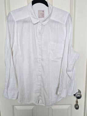 SO White Button-Down Shirt with Chest Pocket